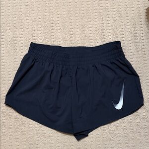 Nike Swoosh Brief Lined Dri-Fit Women's Black Running Athletic Shorts, Size 1X